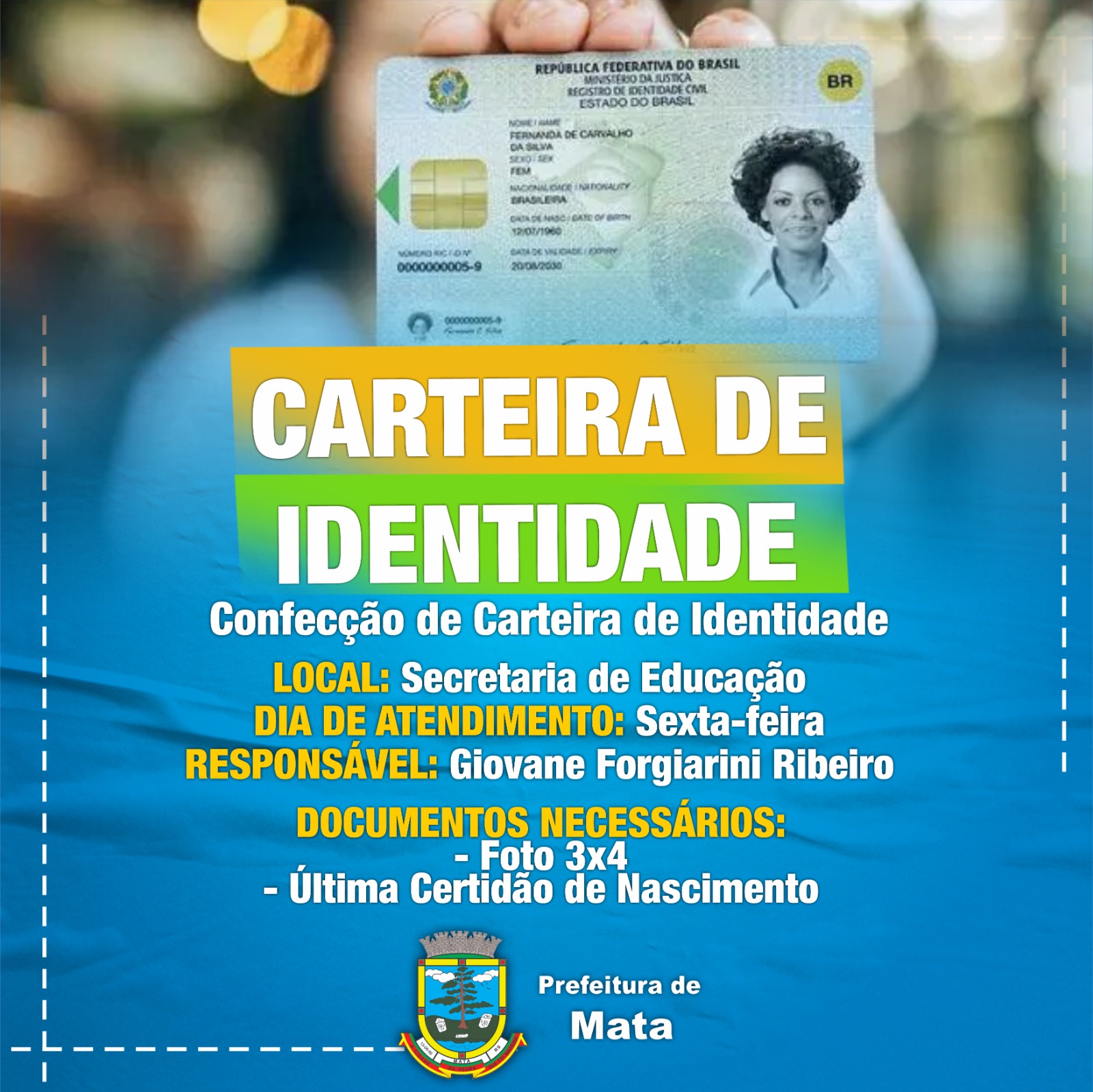 📍 Confecção de Carteira de Identidade