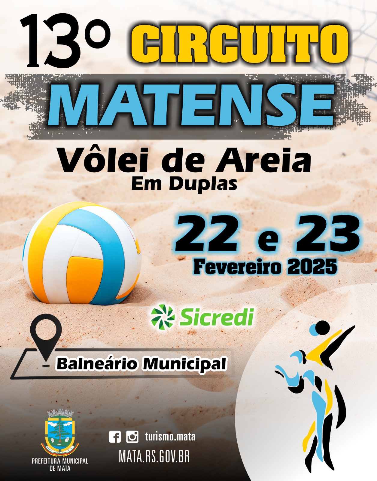 Convite para o 13º Circuito Matense de Vôlei de Areia! 🏐