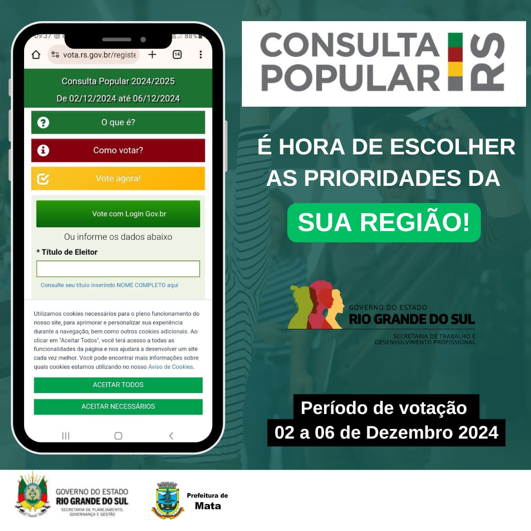  Esta aberto o período de votação para consulta popular 2024