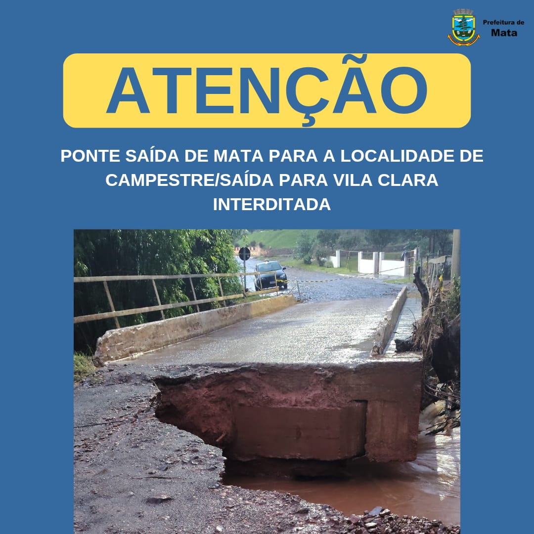 Ponte Saída para Vila Clara - INTERDITADA 